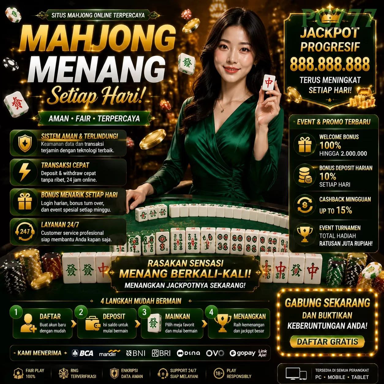 Login pc777 Sekarang Bonus Melimpah